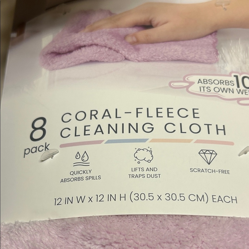 Coral-Fleece Cleaning Cloth 8-Pack  - variety of colors